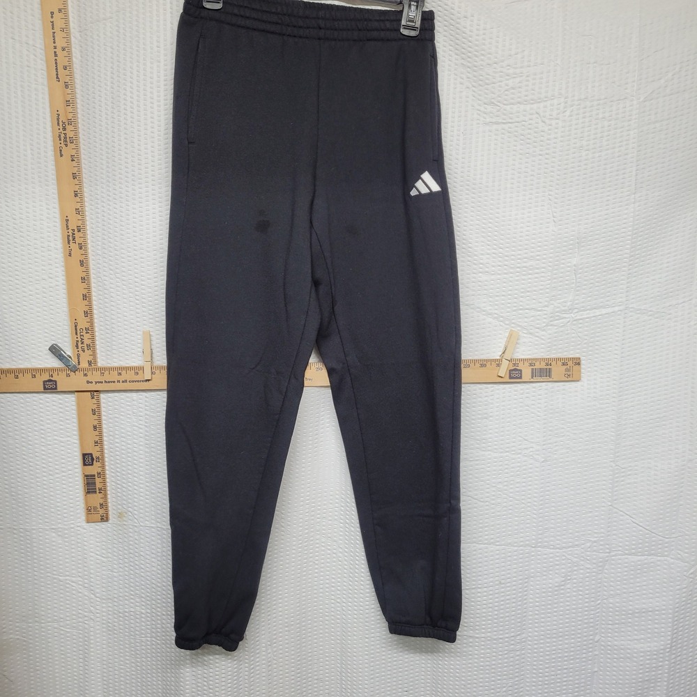Adidas Boys Black Loose Fit Fleece Joggers Sweatpants Size L 14